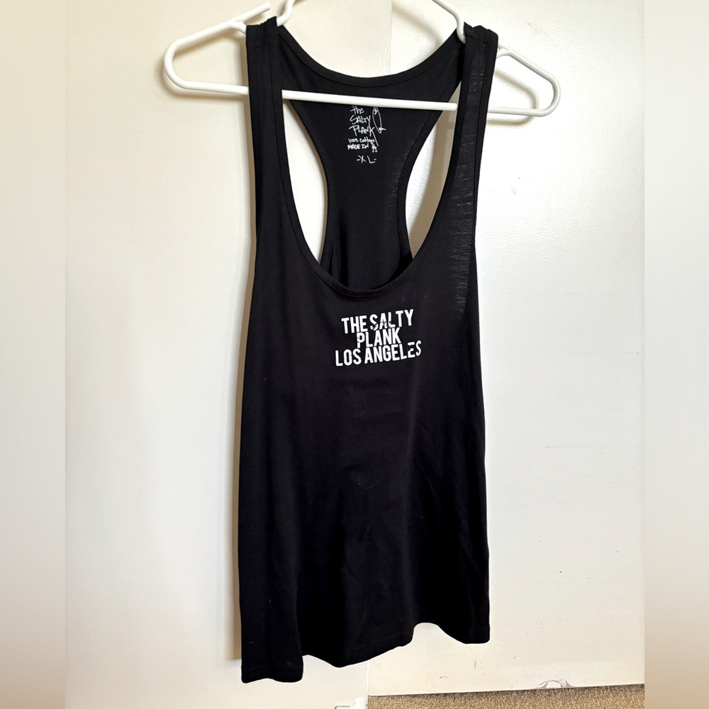 Salty Plank LA black tank top.
